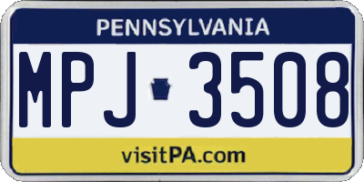 PA license plate MPJ3508