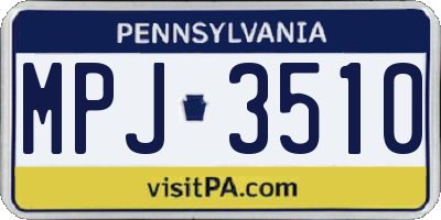 PA license plate MPJ3510