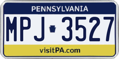 PA license plate MPJ3527