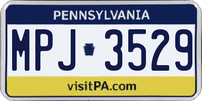 PA license plate MPJ3529