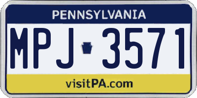 PA license plate MPJ3571
