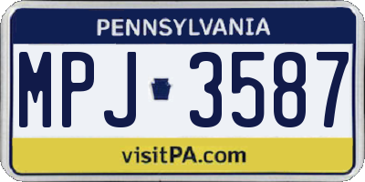 PA license plate MPJ3587