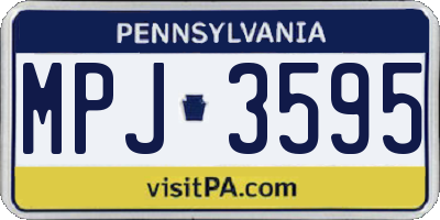 PA license plate MPJ3595