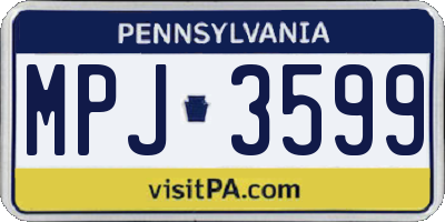 PA license plate MPJ3599