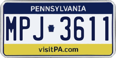 PA license plate MPJ3611