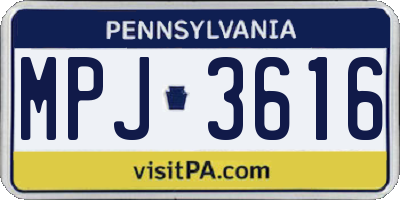 PA license plate MPJ3616