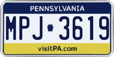 PA license plate MPJ3619