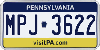 PA license plate MPJ3622
