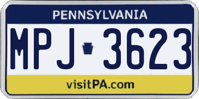 PA license plate MPJ3623