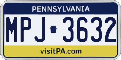 PA license plate MPJ3632