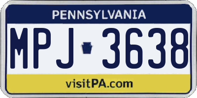 PA license plate MPJ3638