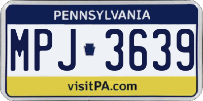PA license plate MPJ3639