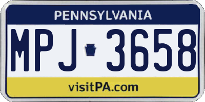 PA license plate MPJ3658