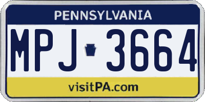 PA license plate MPJ3664