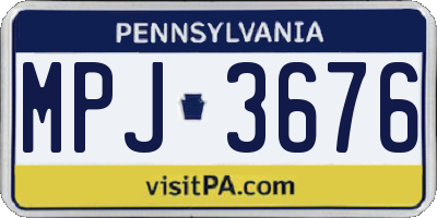 PA license plate MPJ3676