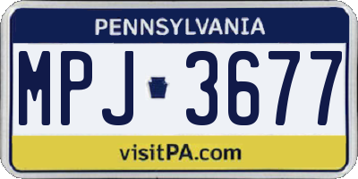 PA license plate MPJ3677