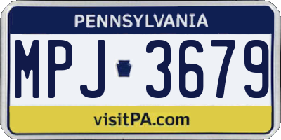 PA license plate MPJ3679