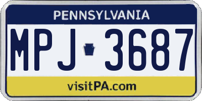 PA license plate MPJ3687