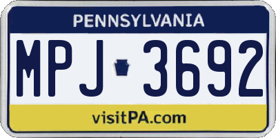 PA license plate MPJ3692