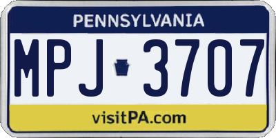 PA license plate MPJ3707