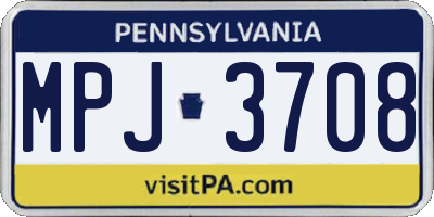 PA license plate MPJ3708