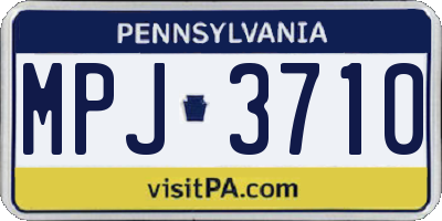 PA license plate MPJ3710