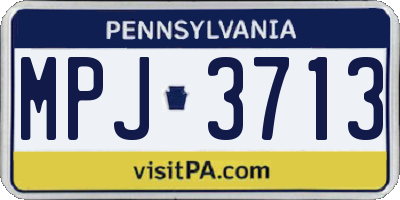 PA license plate MPJ3713