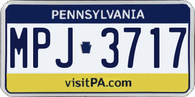PA license plate MPJ3717