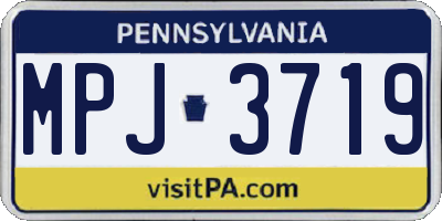 PA license plate MPJ3719