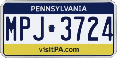 PA license plate MPJ3724
