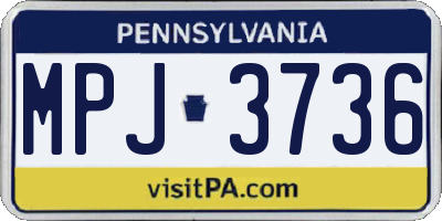 PA license plate MPJ3736
