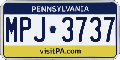 PA license plate MPJ3737
