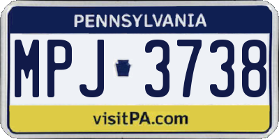PA license plate MPJ3738