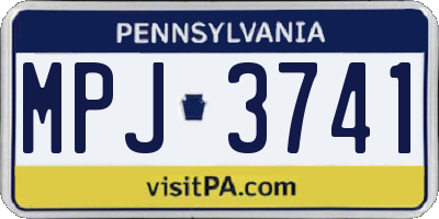 PA license plate MPJ3741