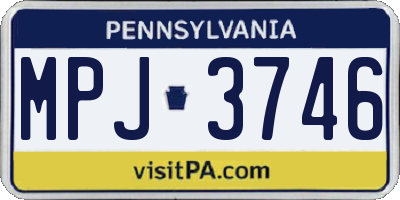PA license plate MPJ3746