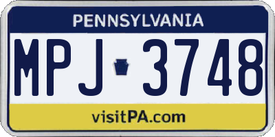 PA license plate MPJ3748