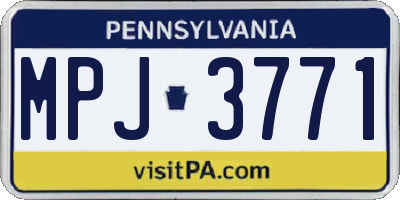 PA license plate MPJ3771
