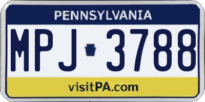 PA license plate MPJ3788