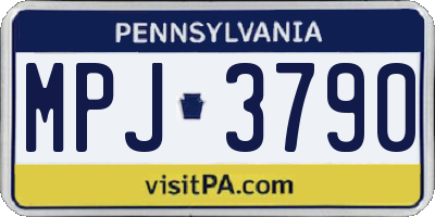 PA license plate MPJ3790