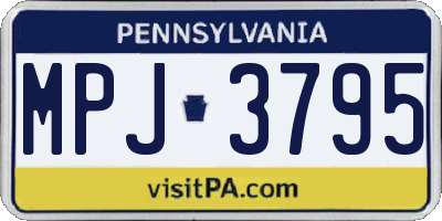 PA license plate MPJ3795