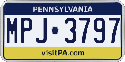 PA license plate MPJ3797