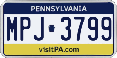 PA license plate MPJ3799