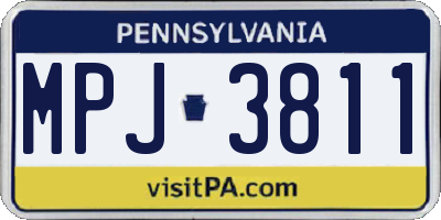 PA license plate MPJ3811