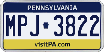 PA license plate MPJ3822