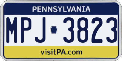 PA license plate MPJ3823