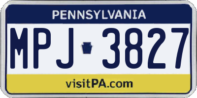 PA license plate MPJ3827