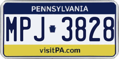 PA license plate MPJ3828