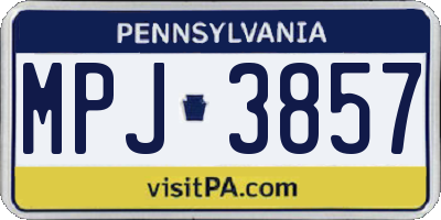 PA license plate MPJ3857