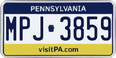 PA license plate MPJ3859
