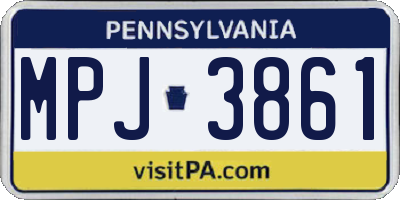 PA license plate MPJ3861